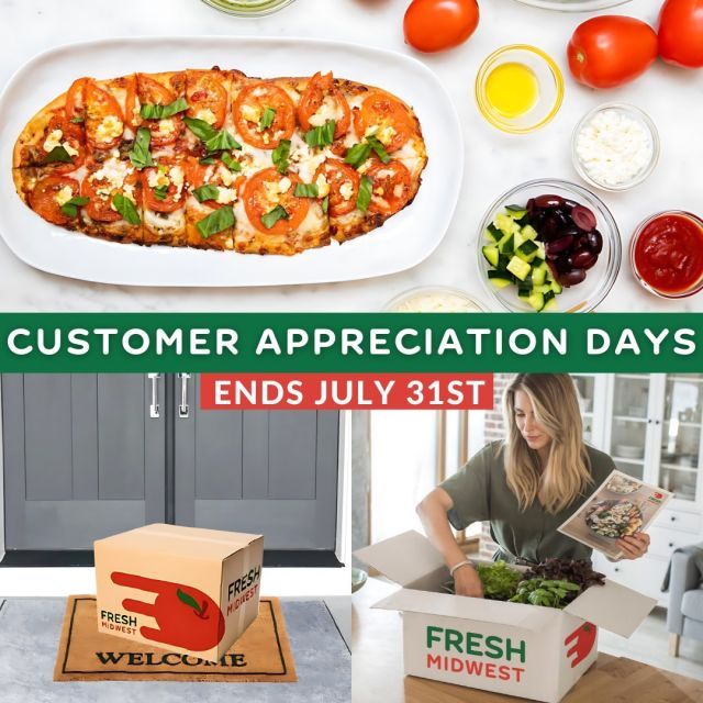 We value our customers every day, but our special offers for Customer Appreciation Days are ending soon on July 31st!💚
Stock up on meal kits at 33% off and enjoy free delivery! 

Link in bio.
.
.
.
#SupportLocal#ShopSmallBusiness#FreshMidwest#GroceryDelivery#OnlineGrocery#DeliveryService#FoodDelivery#DoorStepDelivery#OnlineGroceryShopping#NoContactDelivery#ShopSmall#SmallBusiness#ShopLocal#LocalDelivery#InstaFood#DinnerIdeas#FoodGram#HomeCooking#midwest#chicago#wisconsin#picoftheday#mealkit#dinner#healthydinner